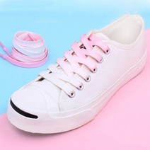 1 쌍 레인보우 신발 끈 플랫 캔버스 운동화 신발 끈 스포츠 운동화 구두 끈 부츠 캔디 화이트 퍼플 패치 워크 끈