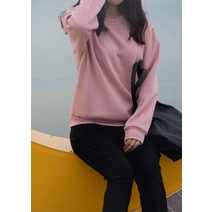 학생룩 오버핏 기모 무지 맨투맨
