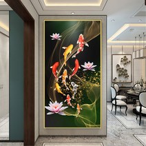 HZJL 구어도 보석십자수 구슬 제작 자수 대형 도안 HS15, 잉어구어도십자수(GUD15)_60x110cm