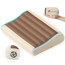 플렉스테일기어 에어충전식 베개 캠핑용 압축가능 트래블용 여행용 경량 수납가능 캠핑용품 공기베개 공기주입베개, 브라운