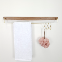 무타공 수건걸이 다용도 욕실 걸이, 02.월넛 프리미엄 우드수건걸이-60cm, 1개