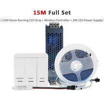 흐르는 빛 무선 컨트롤러 유연한 램프 리본 LED 스트립 WS2811 2835SMD 24V DC 러닝 워터 120 Leds/M IP30 10M 15M 키트, [07] 15M Full Set, [03] Warm White