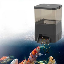 연못 물고기 밥 주는 기계 자동 급여기 대형 어분, 실버 1.5L 듀얼 배터리 WiFi(플레이어 강력 추천