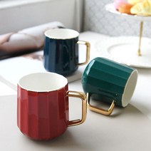 cocooning PENTA 골드라인 쉐입 엔틱 머그컵 3color, 그린