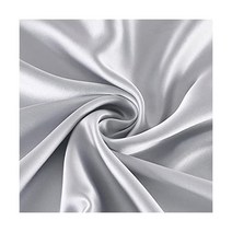 100% Pure Charmeuse Silk Fabric 22mm 45 Width High Quality Solid Color Nature for Bedding Dress Wedd, Sold by the yard, Silver Gray