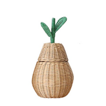 이소품 서양배 라탄 바구니 수납함 소 04844A, 네츄럴, 3개