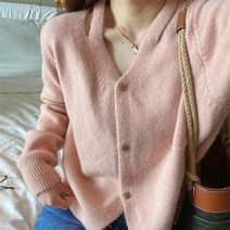 크롭니트가디건 여성 숏 볼레로 카디건 브이넥 겨울 컬러 숏재킷 H12