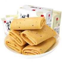 중국 유명한 수제 계란말이 참깨맛 전병 바삭하고 고소한 과자 개별포장, 2개