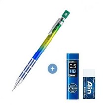 펜텔 그라프1000 트로피컬썸머그라데이션 PG1005L9 아인슈타인샤프심+아인지우개 세트, 그옐블+아인샤프심0.5HB+아인지우개 블루세트