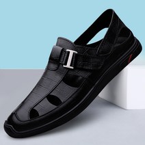 Z3JC 남성구두 펀칭 빅사이즈 리얼 가죽 패션 캐주얼 샌들 비즈니스 샌들