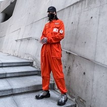 남자 점프수트 점핑 점프 슈트 멜빵바지 작업복 남성용 오버사이즈 포켓 오버올 패션 트렌드 의류 십대 힙합 카고 바지 일본 하라주쿠 스트리트