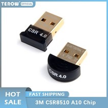 자동차블루투스 연결 차량용 블루투스 리시버 동글 terow 3mbps usb 호환 4.0 어댑터 csr4.0 usb2.0 노트북 데스크탑용 csr8510 a10 칩 포함, 검은색