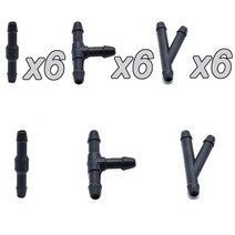 와이퍼고무교체 18pcs T Y I 유형 제너럴 모터스 스프레이 파이프 와이퍼 후면 유리 물 파이프 부동액 고무 호스 티 스트레이트 클리닝 조인트 와이퍼재생 7, 18 개