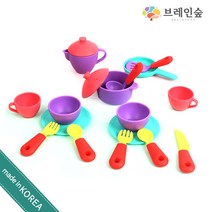[KC인증] 말랑말랑 주방놀이 식기세트 18종 소꿉놀이 역할놀이 프리미엄 실리콘 장난감 안전한 국내생산 어린이집 유치원 교구, 단품