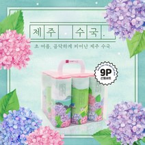 선물세트 9P 제주수국 / 꽃 인테리어 소품 차량용 휴대용 선물하기, 1개