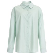 [KT알파쇼핑]네이처 여성 오버핏 면 셔츠 박시셔츠 옆트임 EAN-WSH-1267-옐로우