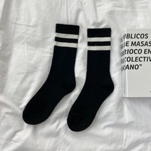 퍼니걸스 6003 줄무늬 스트릿 패션 여성 중목 양말 국내제작 5켤레 여성의류