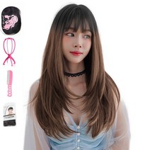 가발위드 러블린 통가발 + 가발걸이 + 가발전용빗 + 가발망세트, 1세트, 애쉬브라운