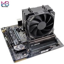 6히트 파이프 CPU 쿨러 팬 PWM 4PIN 라디에이터 블랙 인텔 LGA 1200 1155 1366 2011 -3 X79 X99 AMD AM4, 01 4PIN, 01 Black