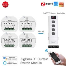 전동커튼 레일 자동 스마트 IOT 커튼 블라인드 Moes ZigBee RF433 스위치 모듈 모터 롤러 셔터 2MQTT 라이프 APP Alexa Google 홈