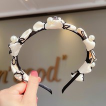 한국의 동대문 Organza 머리띠 성인 기질 진주 레이스 머리핀 슈퍼 요정 프랑스어 그물 레드 레트로 머리띠