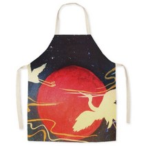 일본 우키요-e 리넨 앞치마 후지 가정용 주방 그리스 및 얼룩 방지 요리 허리 민소매 블라우스, 38x47cm, style 3, style 3_38x47cm