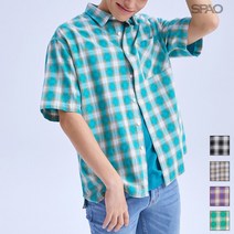 스파오 썸머 체크 반팔 셔츠_SPYCA26C42-T