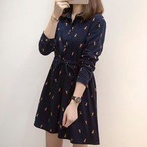 빅사이즈 결혼식 하객룩 원피스 이른 봄 느슨한 3d 인쇄 된면 기모 레이스 업 드레스