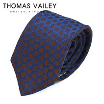 토마스 베일리 THOMAS VAILEY 세미세븐폴더 실크 넥타이 - 프로그맨 네이비브라운 7.7cm 212979