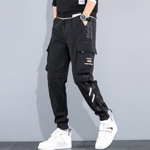 장바9니 밀리라인 카고바지 남자 허리밴딩 트레이닝 조거팬츠