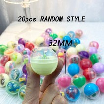캡슐 뽑기 기계 토이 가챠 머신 피규어 자판기 100/75/55/32MM 캡슐 서프라이즈 투명 플라스틱 공 장난감, 02 20PC RANDOM STYLE