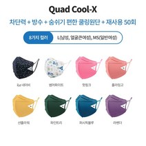 iLe Cool-X 여름용 마스크 친환경 재사용 국산 항균 빨아쓰는 새부리형 다회용 스포츠 데일리 면 천 4중구조 QUAD 쿼드 아이엘이 마스크, M/S 중(성인여성), 파인트리