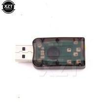 외장사운드카드 10 개/몫 V5.1 3D USB 오디오 외부 사운드 카드 어댑터 채널 전문 마이크 3.5mm 입력, 한개옵션0