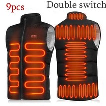발열점퍼 USB 열선조끼 잠바 자켓 가열 9부위 전기 남성 여성 겨울 캠핑 스포츠웨어 코트 그래핀 다운