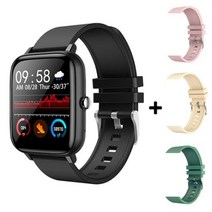 2022 스마트 워치 남자 심박수 피트니스 트래커 팔찌 시계 블루투스 방수 스포츠 Smartwatch, add extra 3 straps