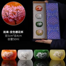 전통 도자기 찻잔 선물용 꽃피는 잔 세트벚꽃 매화 찻잔, 10/유리외피은컵(란)