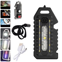 LED 레드 블루 어깨 경찰 빛 USB C 충전식 깜박이 안전 참신 조명 미니 키 체인 손전등 자전거 경고등, 01 Type A_01 500 mah