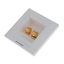 GHSHOP 15x2 바인딩 포스트 바나나 플러그 오디오 벽면 플레이트 85mm, 85x85x30mm, 금속, 플라스틱, 하얀색