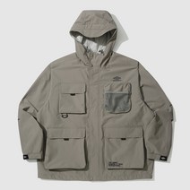 [국내매장판]엄브로아노락 바람막이 2Layer 멀티포켓 후드형 윈드파카 자켓 카키 그레이 UO121CJK21-khaki grey
