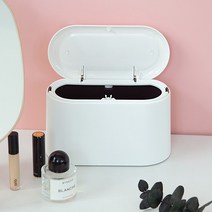 씨앤초이스 원터치 미니 휴지통 테이블 화장대 책상 다용도 소형 쓰레기통 청소용품 가정용 사무실, 화이트, 1개