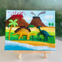 3D 공룡 컬러링 집콕놀이, 트리케라톱스, 스테고사우루스, 고사리(2pcs)