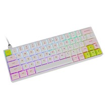 맥용키보드 맥북 호환 EPOMAKERSK64 64 키 핫 스왑 가능 기계식 키보드 RGB 백라이트 PBT 캡 화살표 IP6X WinMac 게이트론 광학, [01] Optical Black, [01] Pink White