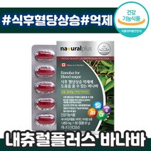내츄럴플러스 식후 혈당 상승 억제 바나바 60정 코로솔산 당 건강 탄수화물 관리 항산화 캐나다 비타민 미네랄 씨 C 아연 차태현 추천 잎 추출 물 식사 혈담 혈관 추천 영양제, 2박스, 1450mg x 60정