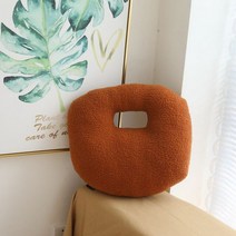 헤드쿠션침대 침대머리 받침대 왕관 조개 헤드쿠션 기하학적 구름 모양 벨벳 부드러운 공 편안한 침대 머리 베개 개성 있는 쿠션 트위스트 거실 소파 홈 장식, Caramel B