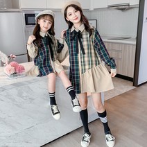 체크 셔츠 원피스 엄마딸 자매 친구 패밀리룩