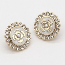 명품단추 수입 고급럭셔리 골드 메탈 라인석 보석 단추 옷 스커트 블라우스 수제 장식 바느질 액세, 02 White_01 11mm 10pcs