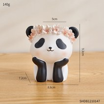 꽃화분 화분 다육이화분북유럽 스타일 화분 귀여운 소녀 장식 다육 식물 선인장 홈 데코 선물, 12 Panda