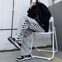 [당일출고] 체커보드 일자 롱팬츠 조거 트레이닝 추리닝 바지 스퀘어 bo-8 스퀘어