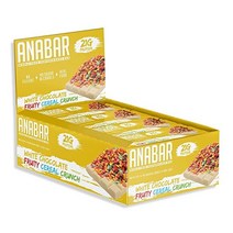FINAL BOSS PERFORMANCE ANABAR 아나바르 프로틴 바 단백질 포장 캔디 놀라운 맛의 진짜 음식 충전재 없음 21g 설탕 알코올 없음(12bar 밀크 초콜릿 몬스, White Chocolate Fruity Cereal