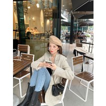 여자 정장코트 2697# 트위드 여 올봄 체크 정장 외반바지 투피스다소미얼Z